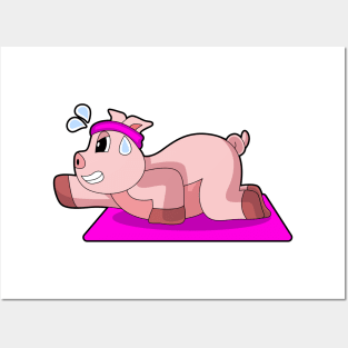 Pig Yoga Gymnastics Posters and Art